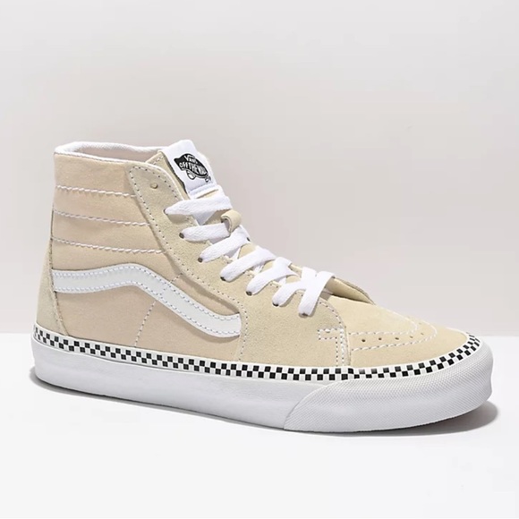 Vans Shoes - Vans Sk8-Hi Tapered Checkerboard Foxing Turtledove Skate Shoes
